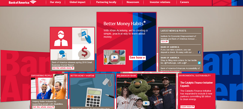 Bank of America’s About us section